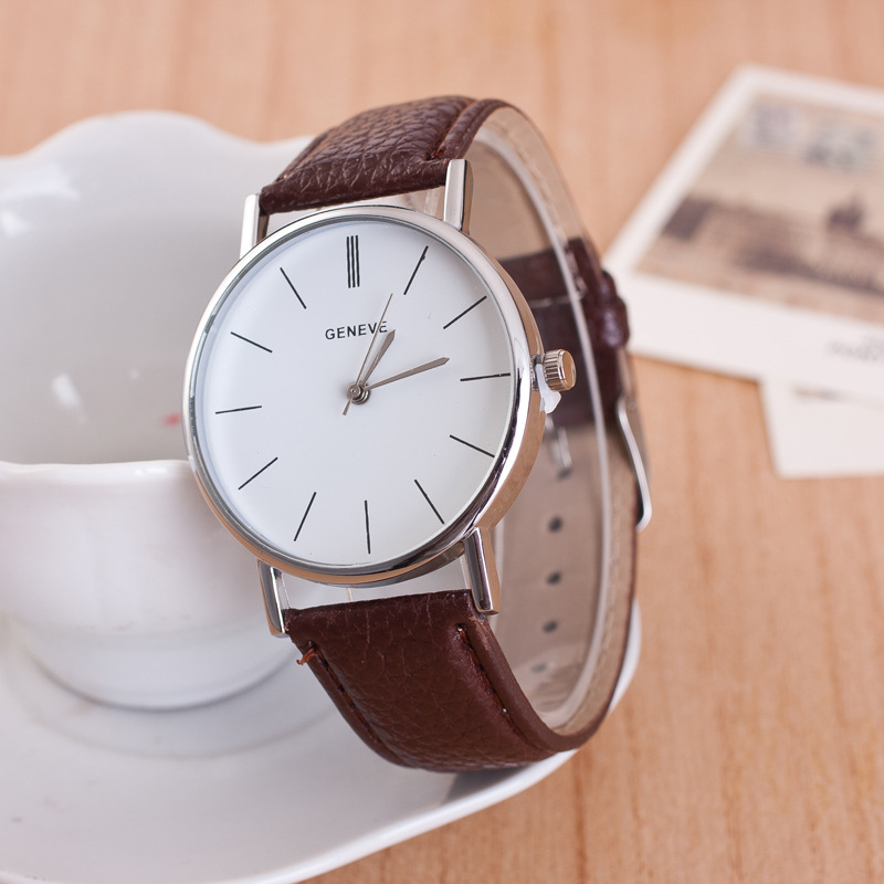 日內瓦新款時尚休閒潮男手錶 復古條丁手錶 男士石英皮帶手錶工廠,批發,進口,代購