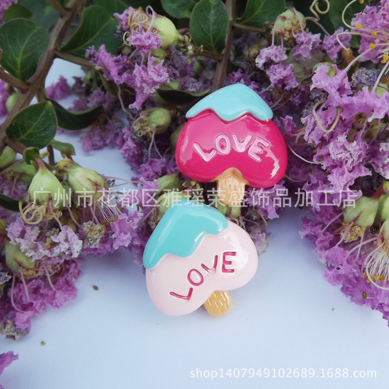 樹脂配件 love桃心DIY手機美容配飾 兒童發飾 胸針材料工廠,批發,進口,代購