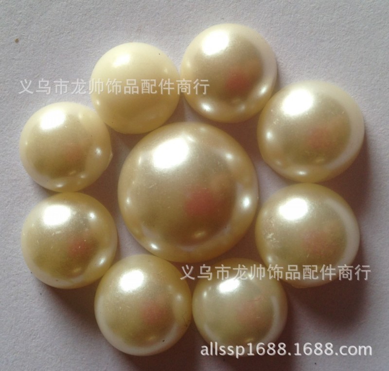 abs平底仿珍珠 diy貼鉆 珍珠配件 手機美容材料 10mm半圓珍珠工廠,批發,進口,代購