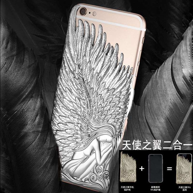 天使之翼iPhone6手機殼蘋果6plus新款tpu翅膀硬軟二合一保護套子工廠,批發,進口,代購