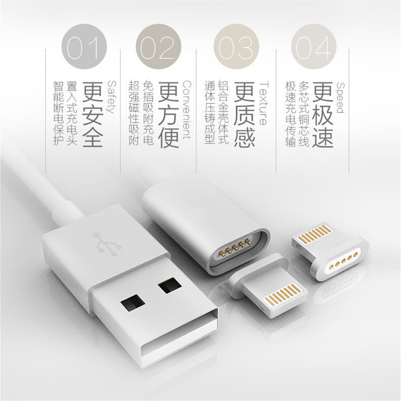 蘋果6磁性吸附式數據線 磁鐵吸充電線 三星V8手機USB帶磁鐵線工廠,批發,進口,代購
