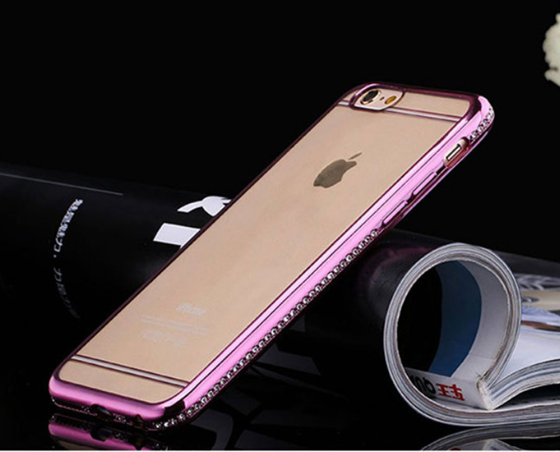 新款 iphone6超薄電鍍TPU鑲鉆手機殼 6plus星鉆手機保護軟殼 批發工廠,批發,進口,代購