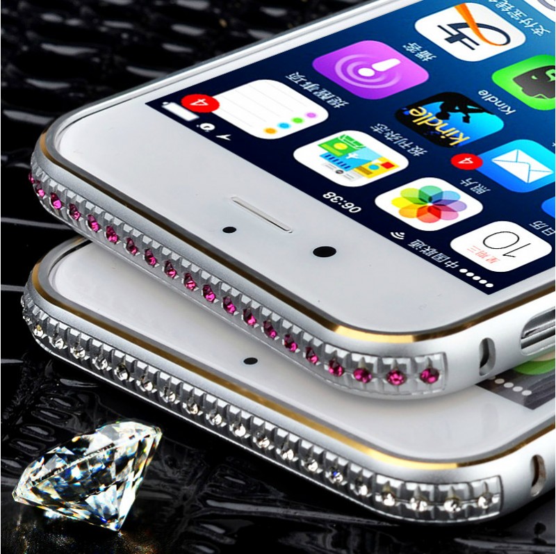 iphone6金屬邊框 鑲鉆邊框 蘋果6Plus手機殼 5s金屬邊框 鉆邊框工廠,批發,進口,代購