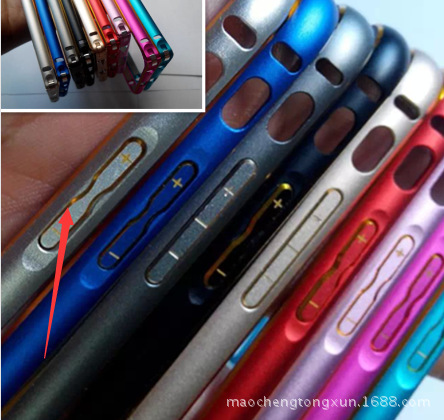 新款熱賣 iPhone6金屬邊框弧形金邊 蘋果6手機殼雙色 迷你海馬扣工廠,批發,進口,代購