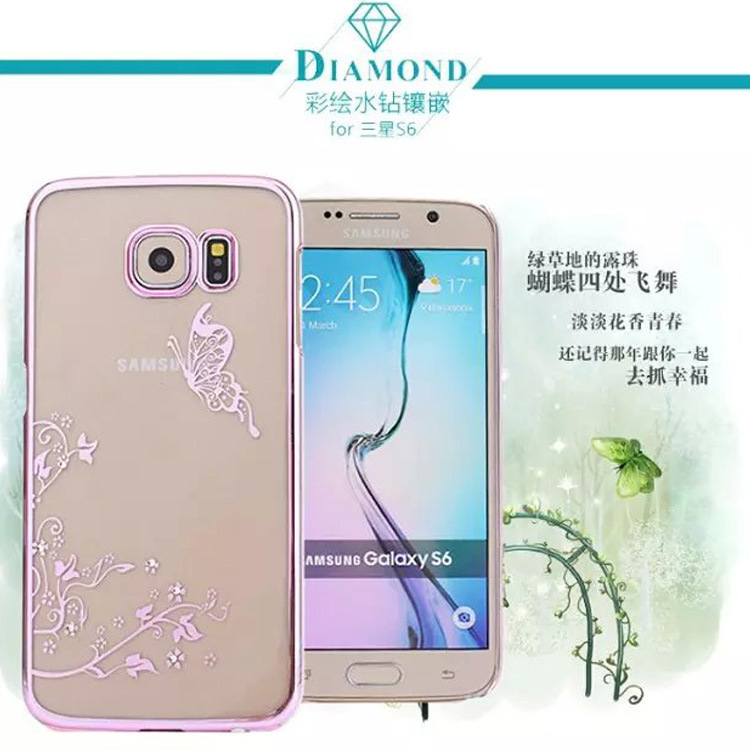 新款三星s6 edge手機殼電鍍水鉆 s6鑲鉆保護殼 note3 4潮女外殼工廠,批發,進口,代購