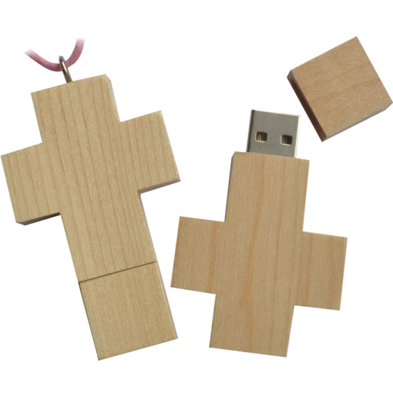 廠傢直銷個性十字架木質禮品隨身碟專業可定製創意廣告促銷禮品隨身碟·批發・進口・工廠・代買・代購