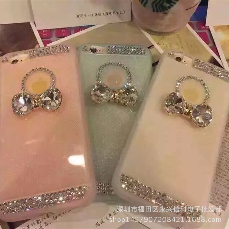三星s6手機保護殼 蘋果6plus保護套矽膠水鉆散粉外殼 iphone5鉆殼工廠,批發,進口,代購