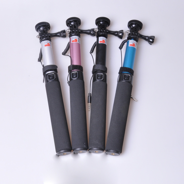 廠傢批發手機線控自拍桿 新款手持帶線優質鋁合金自拍神器工廠,批發,進口,代購