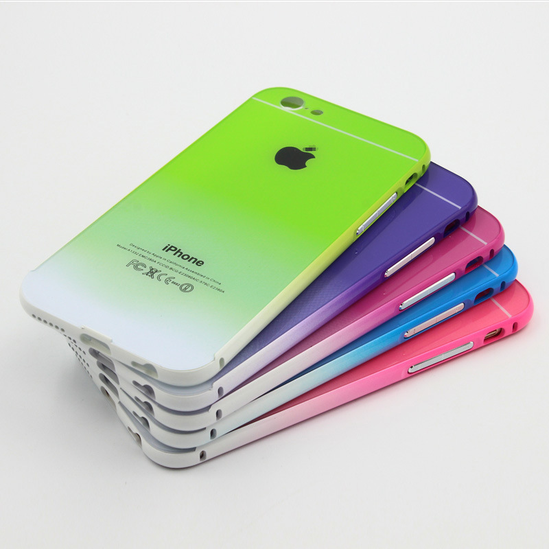 批發金屬邊框後蓋式漸變保護殼iphone6plus手機殼5.5寸防摔保護套工廠,批發,進口,代購