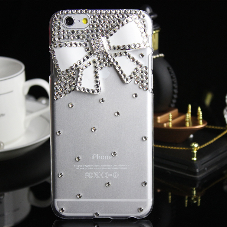 熱賣iPhone6蘋果手機套 新款蝴蝶結水鉆蘋果手機殼 支持外貿定製工廠,批發,進口,代購