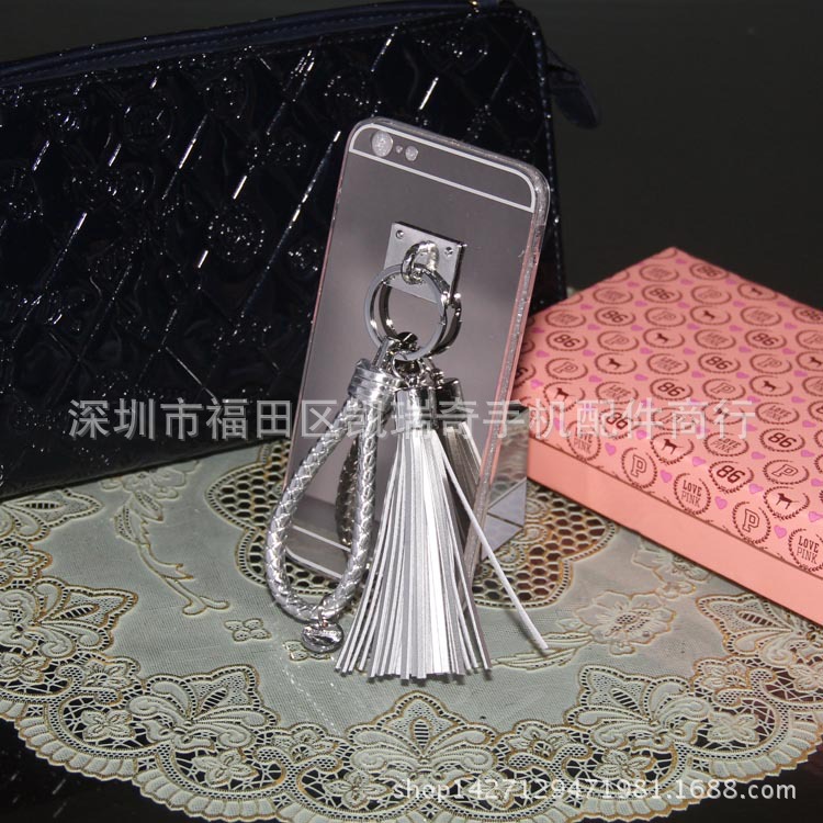 韓國新品百搭奢華銀色鏡麵流蘇5s手機殼iphone6s plus蘋果保護套工廠,批發,進口,代購