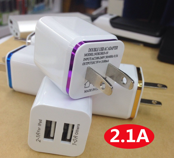 雙USB手機充電器 2.1A雙頭充電頭 通用平板充電器工廠,批發,進口,代購