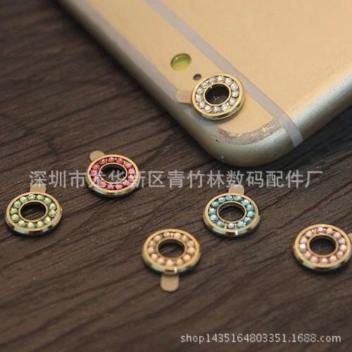 iPhone6 6Plus鏡頭帶鉆保護貼 攝影頭保護圈 金屬鉆石照相頭批發工廠,批發,進口,代購