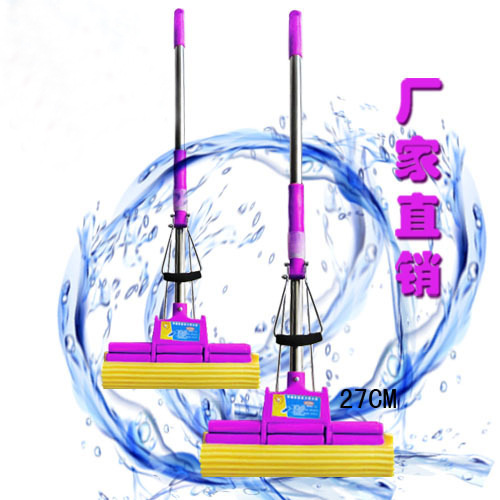 38cm四麵擠水膠棉拖把滾輪式平托地板拖超強力吸水海綿地拖懶人拖工廠,批發,進口,代購