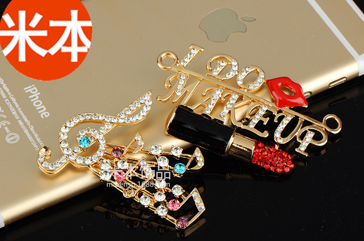字母口紅嘴唇DIY水鉆飾品配件diy合金配件手機殼合金配件工廠,批發,進口,代購