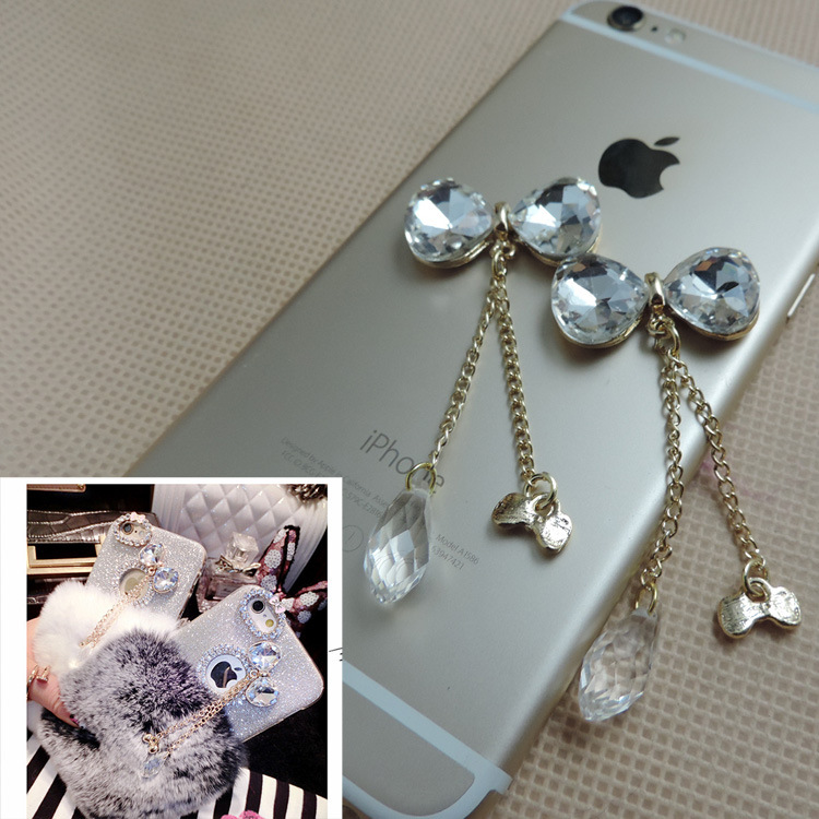 蝴蝶結吊墜 diy手機殼流蘇 手機美容材料 流蘇吊墜飾品配件工廠,批發,進口,代購
