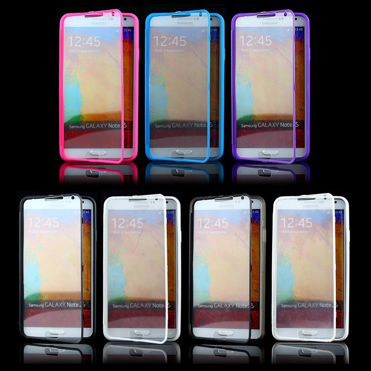 手機配件三星note3透明翻蓋手機保護套 TPU+PC觸屏全包手機保護殼工廠,批發,進口,代購