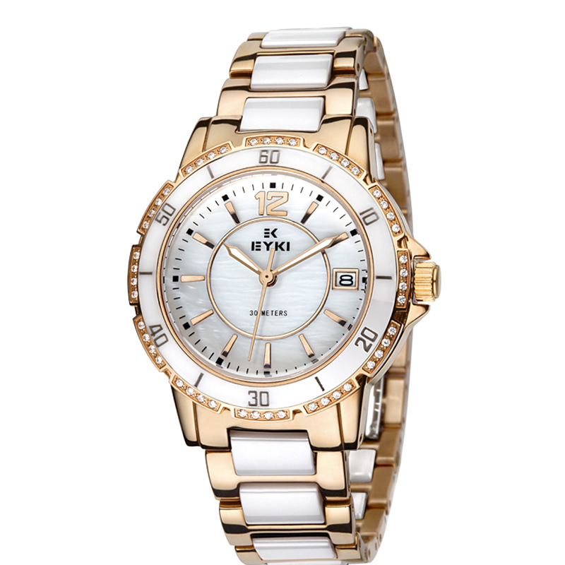 艾奇手錶 新品上市 時尚女表 陶瓷手錶 女士手錶 日歷手錶 8636批發・進口・工廠・代買・代購