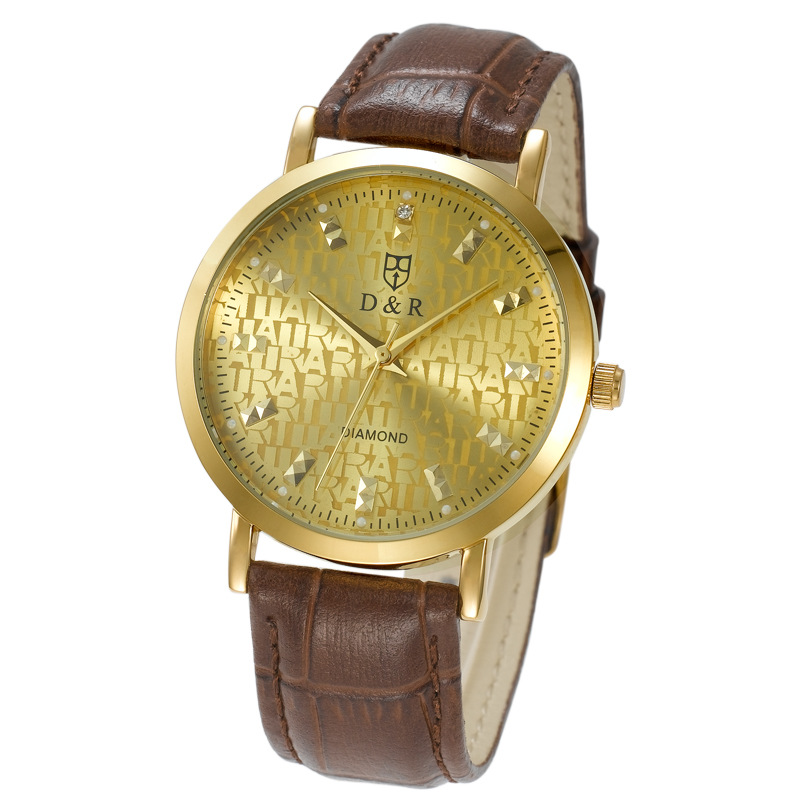 帝瑞爾DR8988-1手錶批發 廠傢直銷金色創意手錶 情侶時尚皮帶手錶批發・進口・工廠・代買・代購