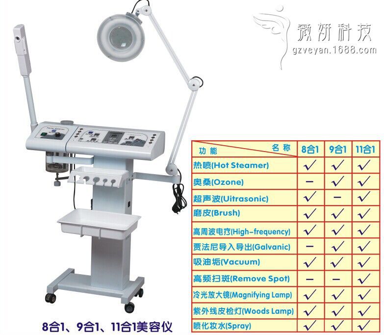 供應十一合一多功能美容機器 超音波麵部美容機 美容院美容機器工廠,批發,進口,代購
