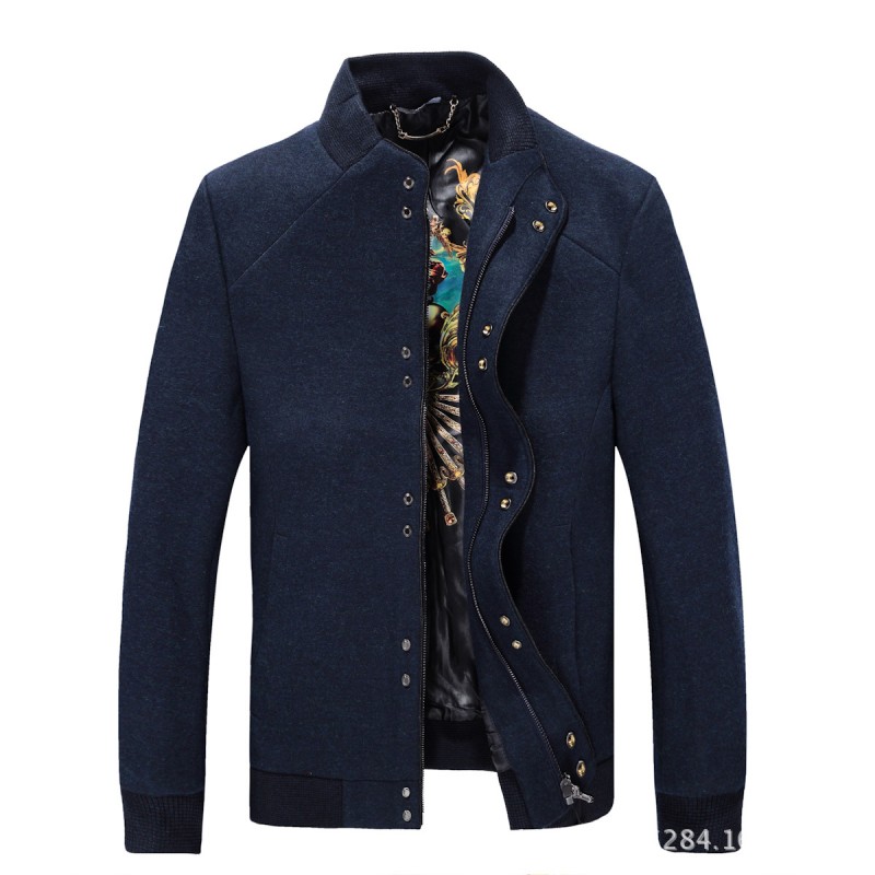 2015秋冬款歐伯頓男士羊絨夾克 中年休閒男裝厚款羊絨外套D011工廠,批發,進口,代購