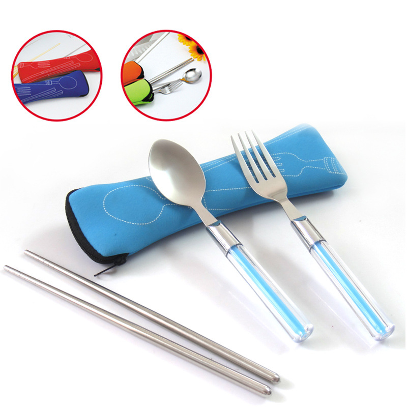韓國創意不銹鋼勺筷餐具套裝 筷子商務禮品廣告促銷廠傢定製logo工廠,批發,進口,代購
