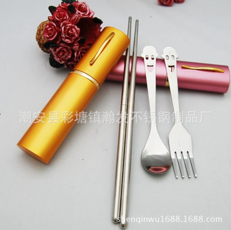 不銹鋼餐具套裝 叉 匙 筷三件套 湯匙 筷子工廠,批發,進口,代購