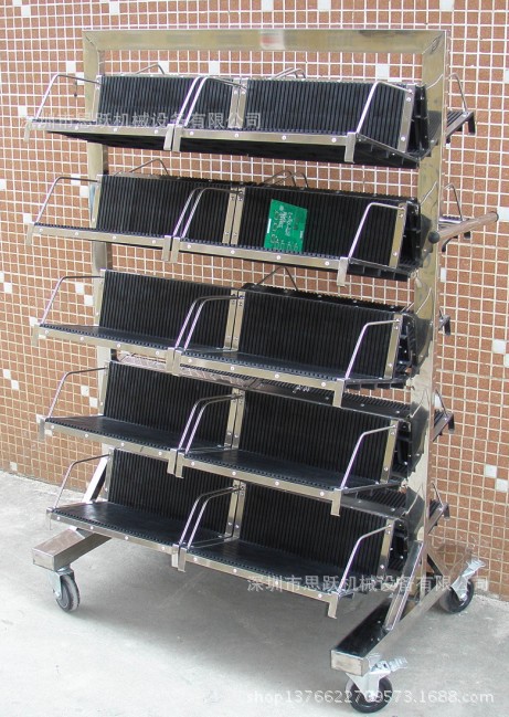 廠傢直銷不銹鋼PCB板掛籃車 不銹鋼PCB板插板車 線路板周轉車工廠,批發,進口,代購
