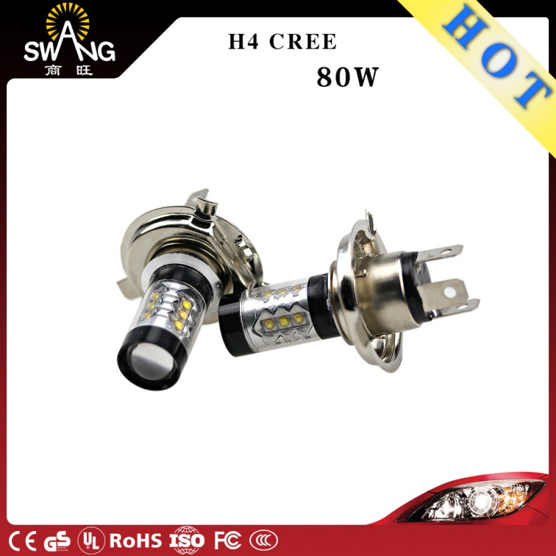 廠傢直銷 汽車LED大功率霧燈 H4 cree 80W 16SMD 黑色外殼工廠,批發,進口,代購