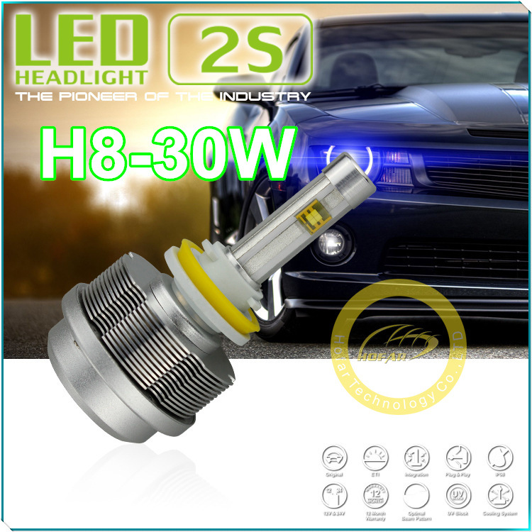 2015新款2S H8 30W汽車大燈 霧燈 12V24V寬壓恒流 3600LM高亮頭燈工廠,批發,進口,代購