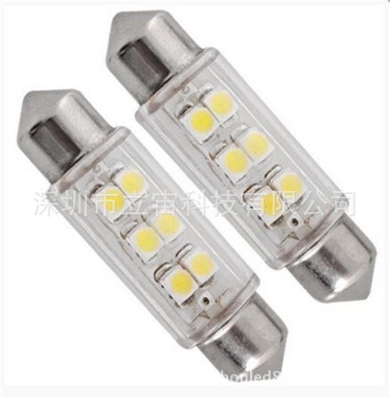 雙尖燈牌照燈6led3528smd圓頂閱讀燈燈泡39mm白光6423 6461 de342工廠,批發,進口,代購