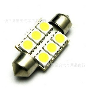 雙尖36MM 6頭6SMD5050貼片汽車LED雙尖閱讀燈尾箱燈牌照燈 車廂燈工廠,批發,進口,代購