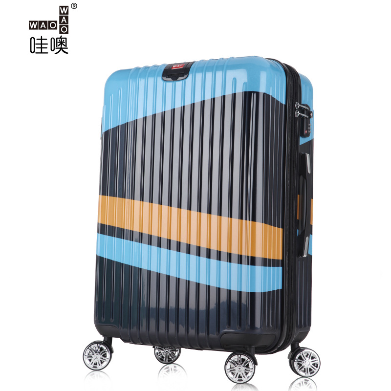 哇噢WAO斜紋商務風拉桿箱 萬向飛機輪行李箱時尚旅行箱登機箱工廠,批發,進口,代購