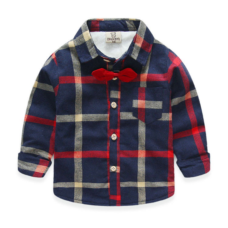 2015冬季精品童裝 韓版潮范格子加絨兒童襯衫 中小童寶寶棉襯衫工廠,批發,進口,代購