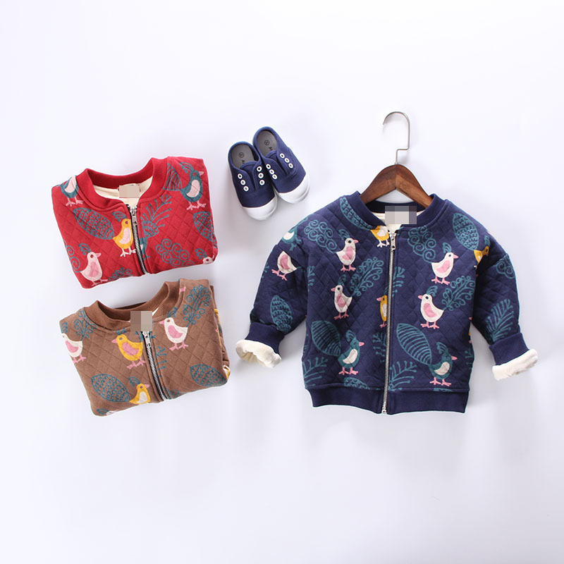 韓國原單童裝男女童卡通 純棉加厚加絨外套開衫童棒球服工廠,批發,進口,代購