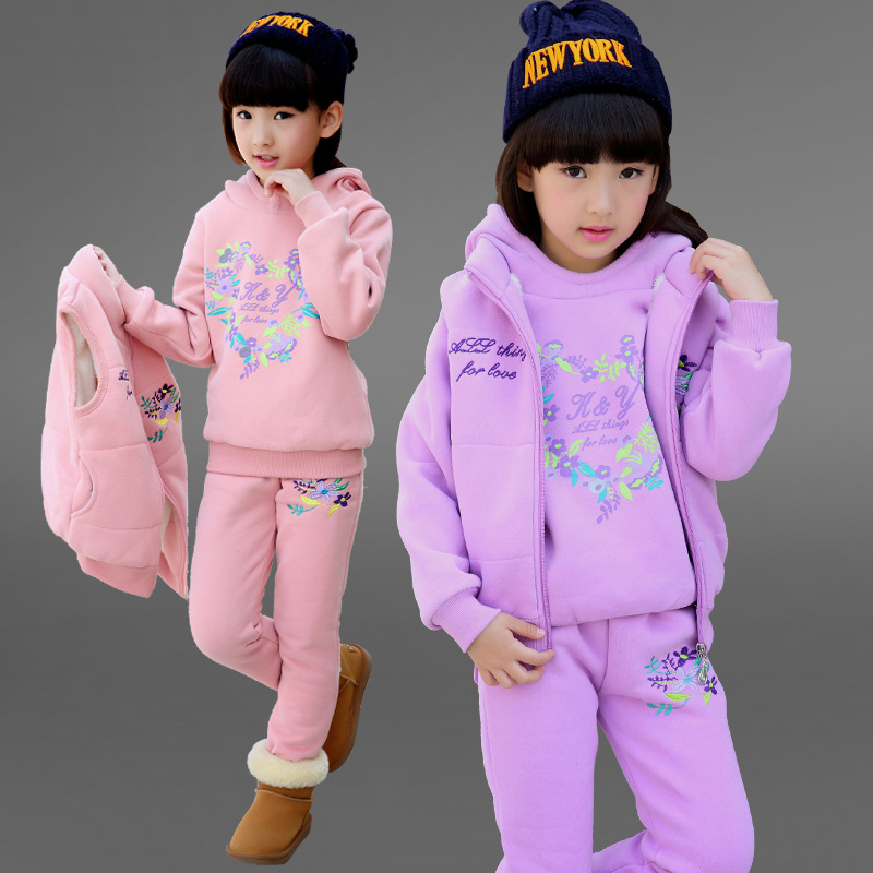 冬裝童裝女童套裝2015兒童衛衣三件套中大童秋冬童套裝一件代發工廠,批發,進口,代購