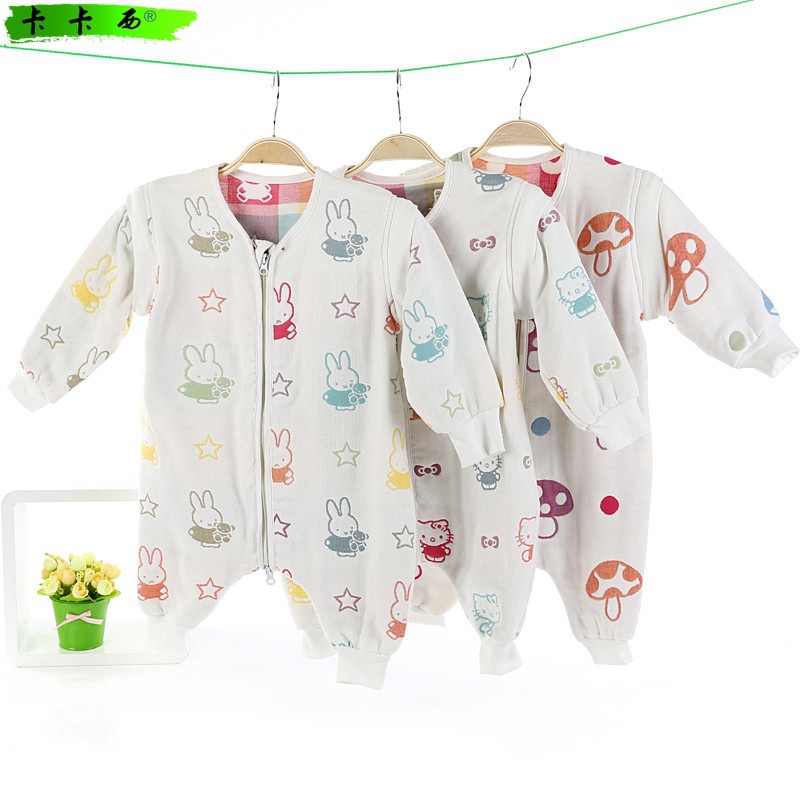 嬰兒睡袋兒童寶寶蘑菇分腿純棉一件代發日本爬行服防踢被兒童睡袋批發・進口・工廠・代買・代購