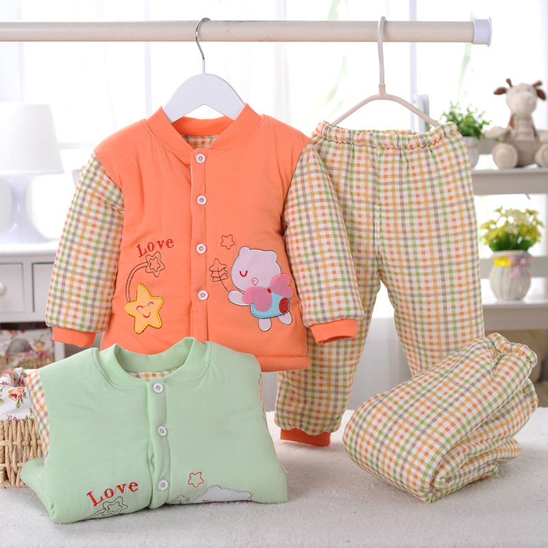 童套裝 童裝一件代發 嬰兒服裝寶寶冬款 新款加厚內衣嬰兒棉服工廠,批發,進口,代購