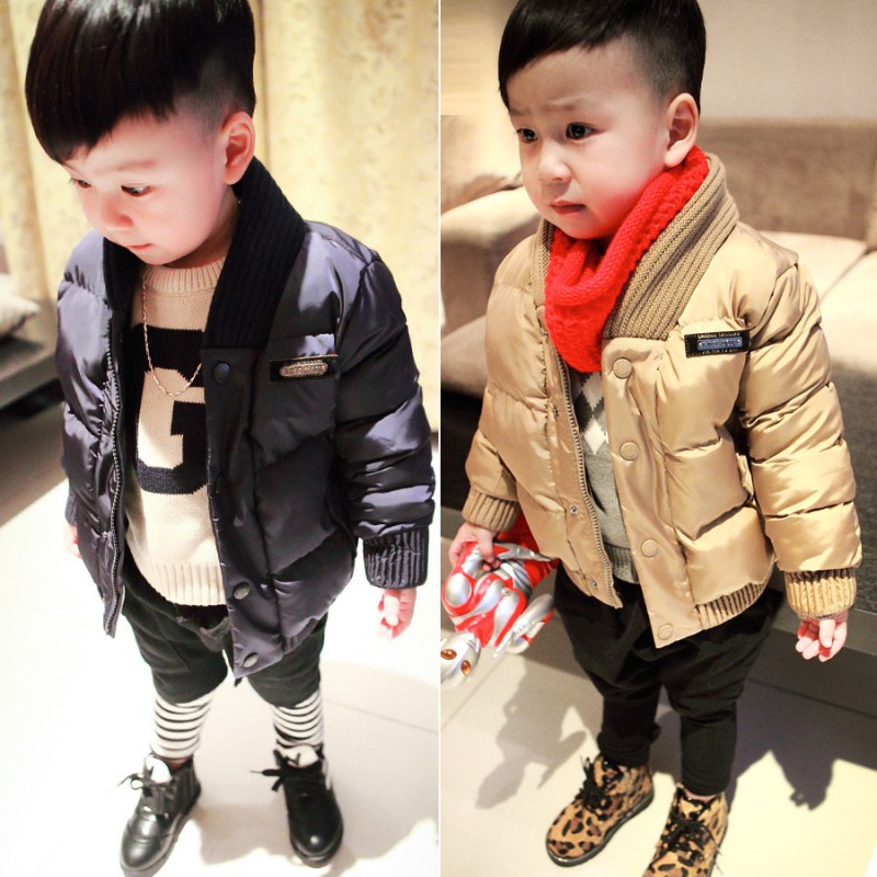 2015冬季新款韓版男小童棉衣外套加厚兒童寶寶毛線領棉襖休閒棉衣工廠,批發,進口,代購