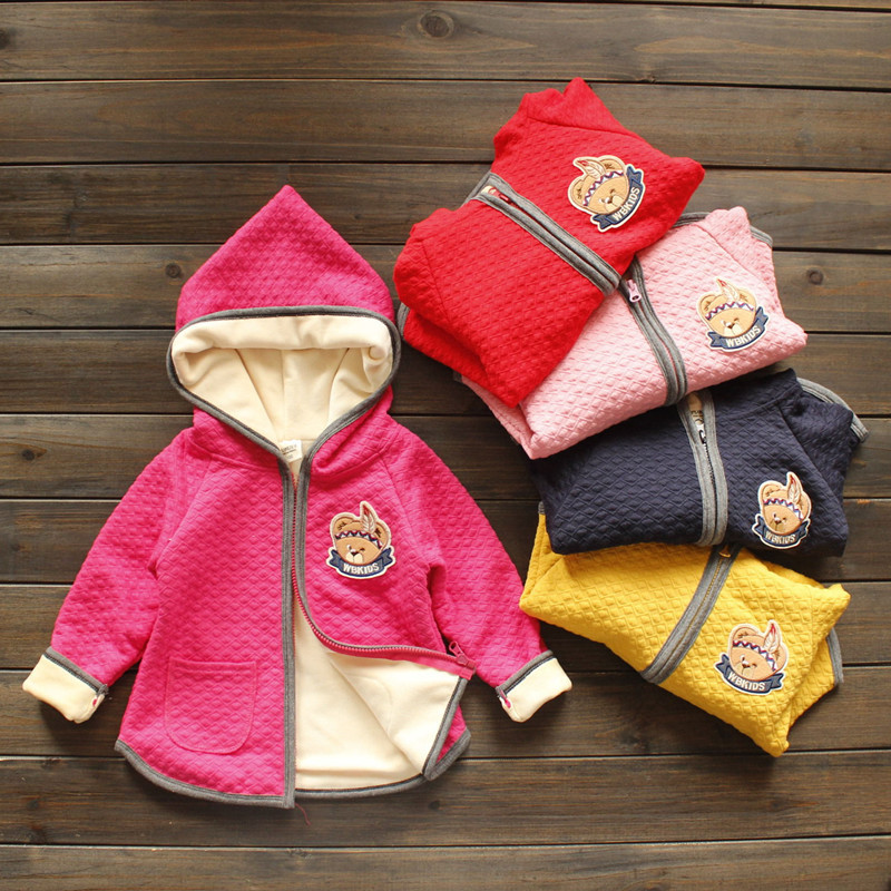 2015冬款童外套 純棉超柔加厚兒童開衫 卡通小熊男女童尖尖帽外套工廠,批發,進口,代購