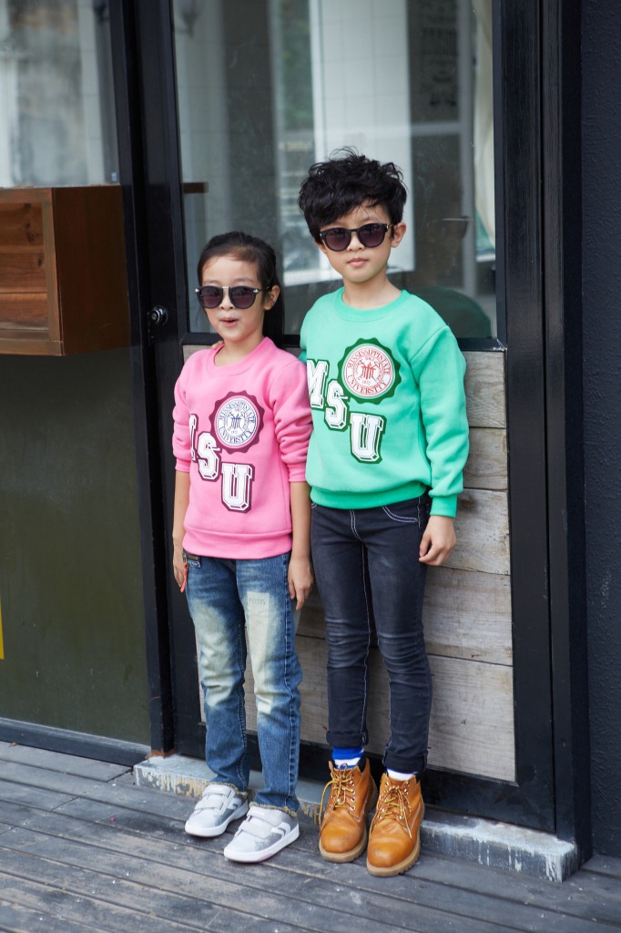 2015冬款童裝 韓版男女童長袖卡通打底衫 抓絨大衛衣T恤  MSU工廠,批發,進口,代購