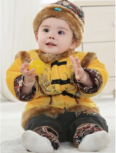 新年唐裝棉衣服裝 男童套裝4-1-2-3歲寶寶加厚冬裝嬰幼兒童裝工廠,批發,進口,代購
