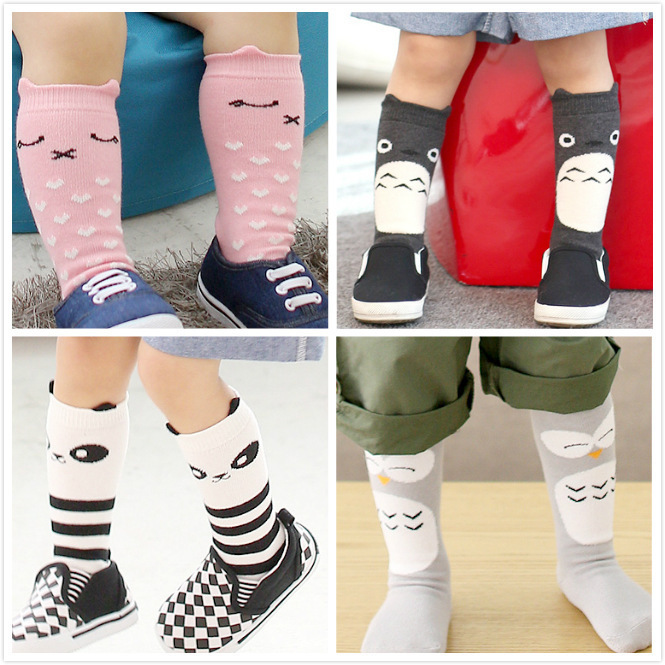 男女童襪舒適純棉中筒襪可愛卡通造型立體耳朵襪子龍貓中筒襪工廠,批發,進口,代購
