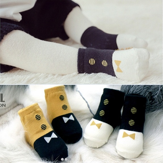 【時尚領結短襪】韓國秋冬季新款全棉男女兒童襪嬰兒寶寶防滑襪子工廠,批發,進口,代購
