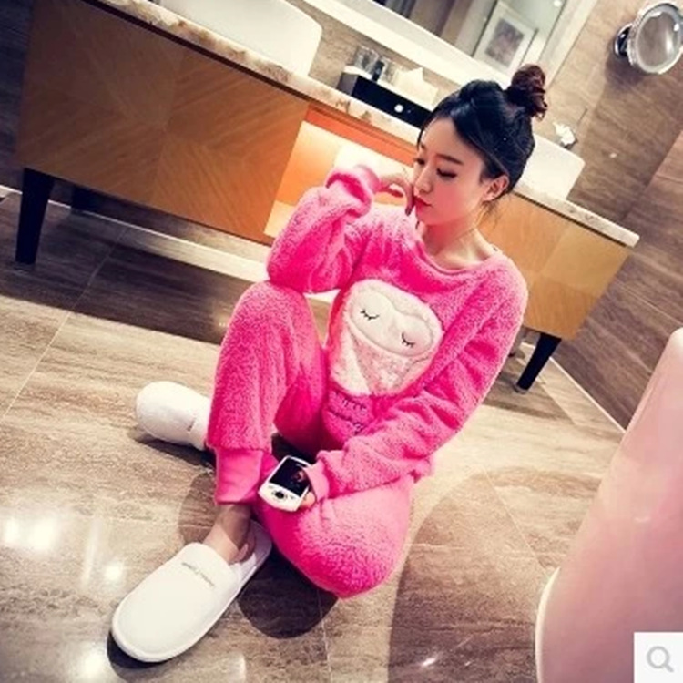 2015冬季新款女韓版休閒傢居服套裝雙麵珊瑚絨睡衣兩件套廠價直銷工廠,批發,進口,代購