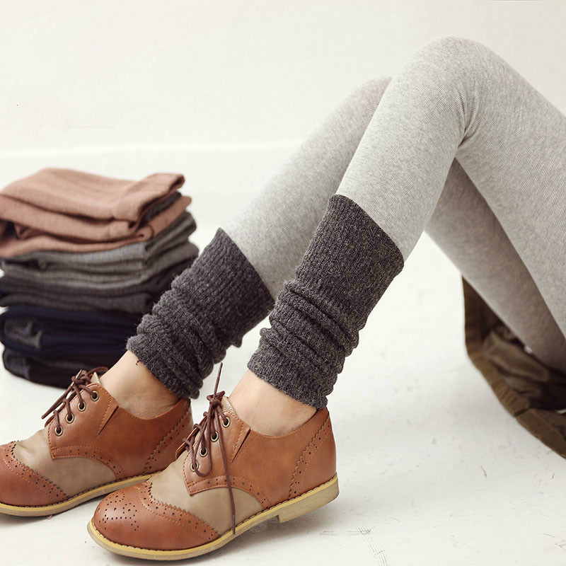 2015秋季新款 韓版輕保暖棉針織腳口堆堆拼接打底襪 褲襪工廠,批發,進口,代購
