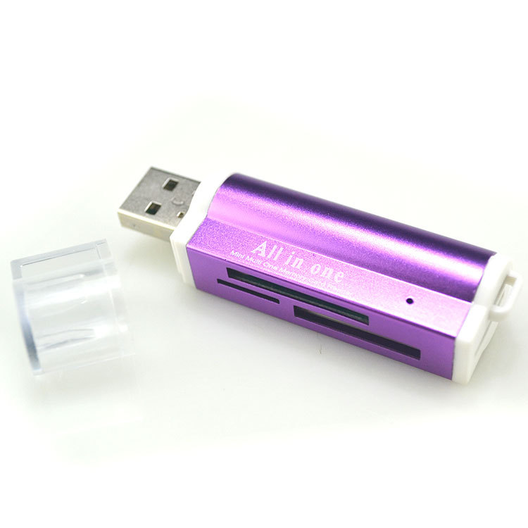 四合一萬能讀卡器 SD TF CF多功能讀卡器 USB2.0多合一金屬讀卡器批發・進口・工廠・代買・代購