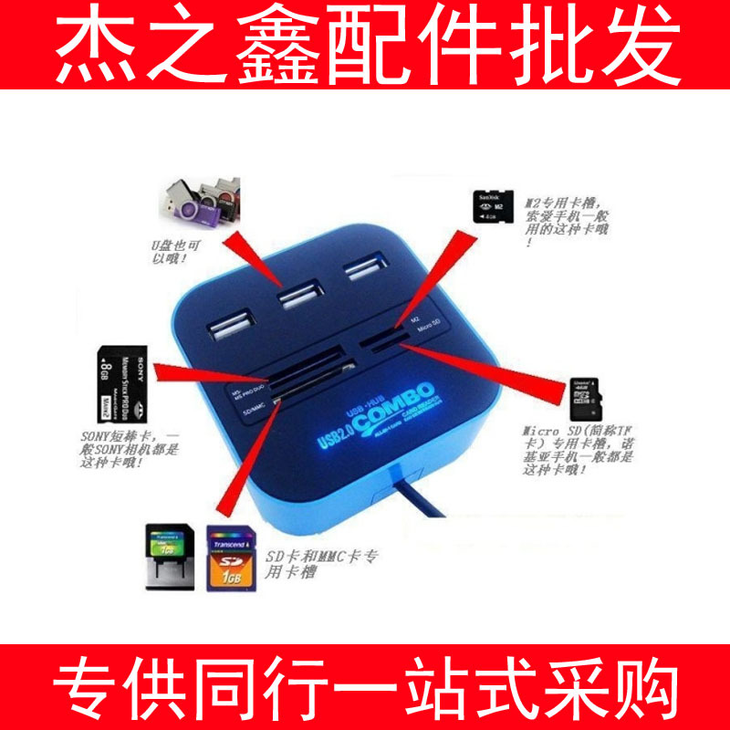 大量批發 USB COMBO 讀卡器 HUB 多功能讀卡器 USB分線器 多合一工廠,批發,進口,代購