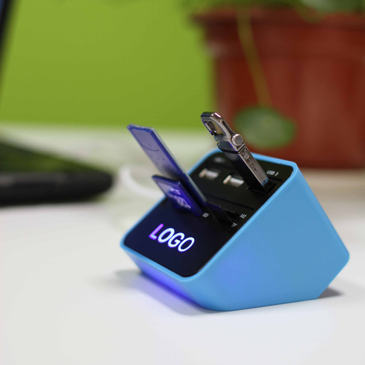 USB HUB 多功能hub  新款發光COMBO 三口USB+四口讀卡器工廠,批發,進口,代購