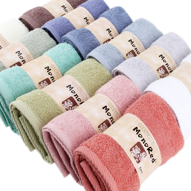 中高檔外貿出口素緞毛巾日單純棉吸水禮品精裝麵巾環保12色單條裝工廠,批發,進口,代購